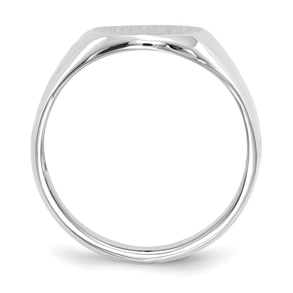 Gold Polished Circle Open Back Signet Ring — 14k White Gold