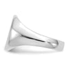 Gold Polished Circle Open Back Signet Ring — 14k White Gold
