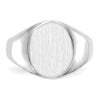 Gold Polished Circle Open Back Signet Ring — 14k White Gold