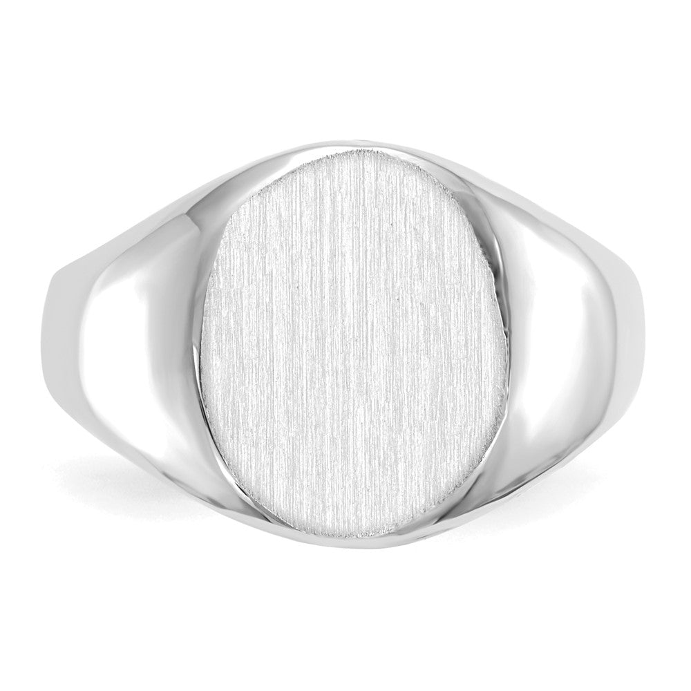 Gold Polished Circle Open Back Signet Ring — 14k White Gold