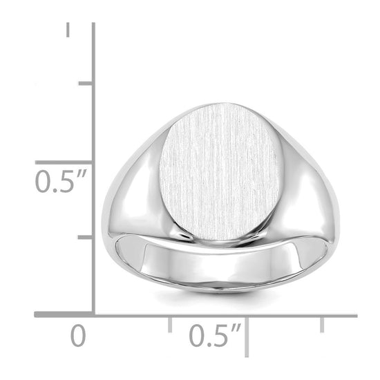 Gold Polished Circle Open Back Signet Ring — 14k White Gold