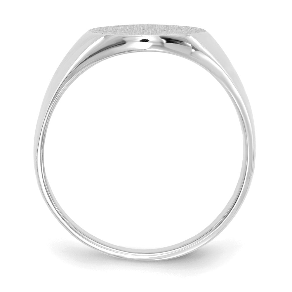 Gold Polished Circle Open Back Signet Ring — 14k White Gold