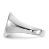 Gold Polished Circle Open Back Signet Ring — 14k White Gold