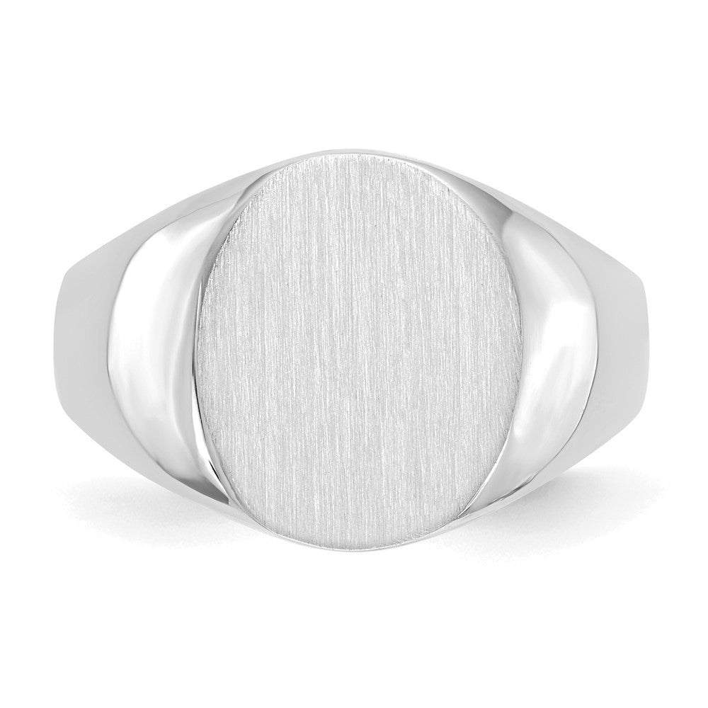 Gold Polished Circle Open Back Signet Ring — 14k White Gold