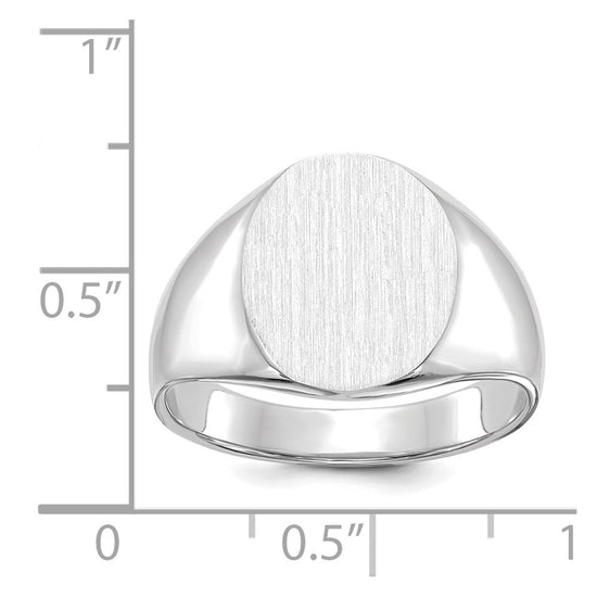 Gold Polished Circle Open Back Signet Ring — 14k White Gold