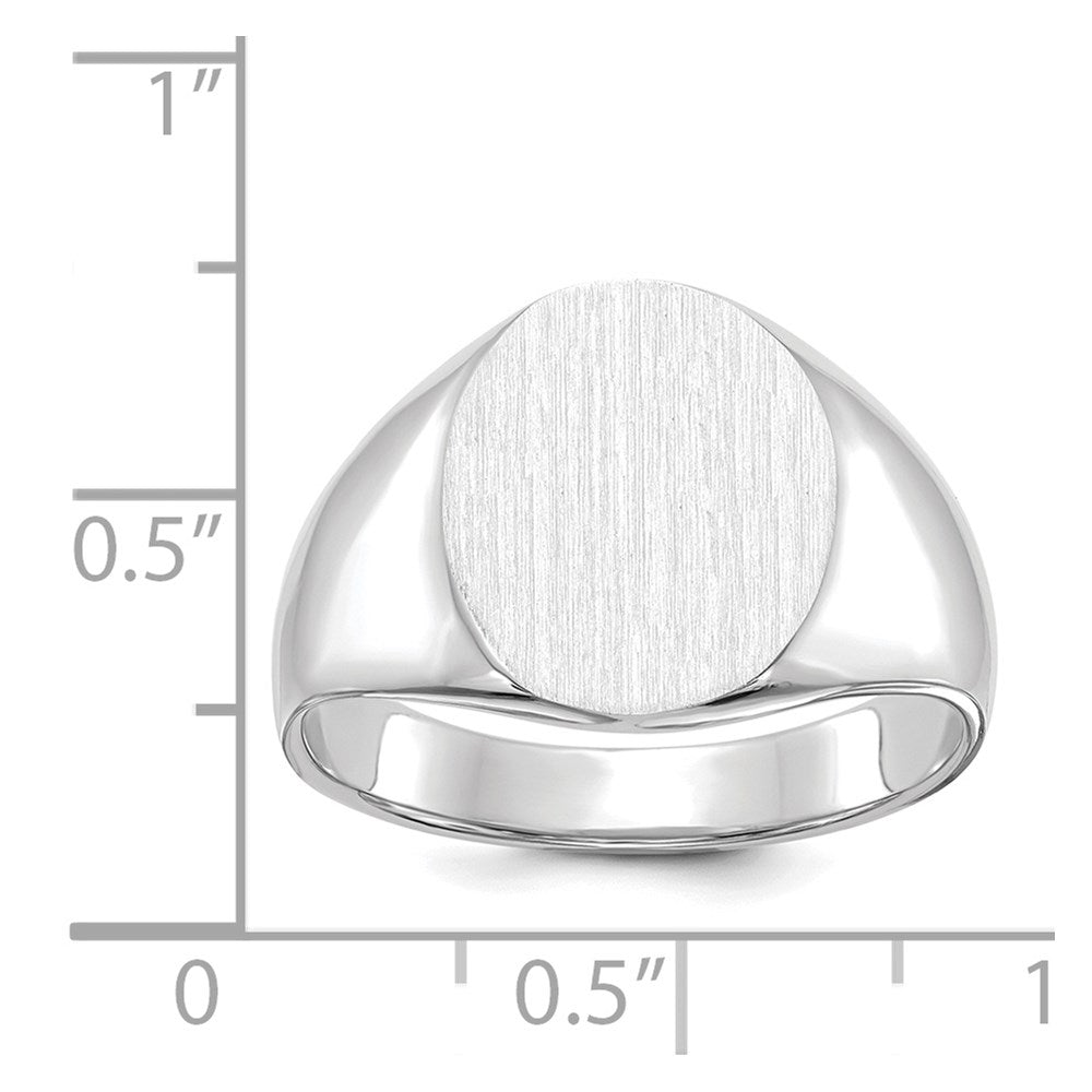 Gold Polished Circle Open Back Signet Ring — 14k White Gold