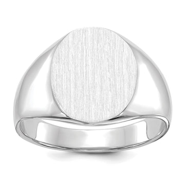Gold Polished Circle Open Back Signet Ring — 14k White Gold
