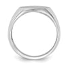 Gold Polished Circle Open Back Signet Ring — 14k White Gold