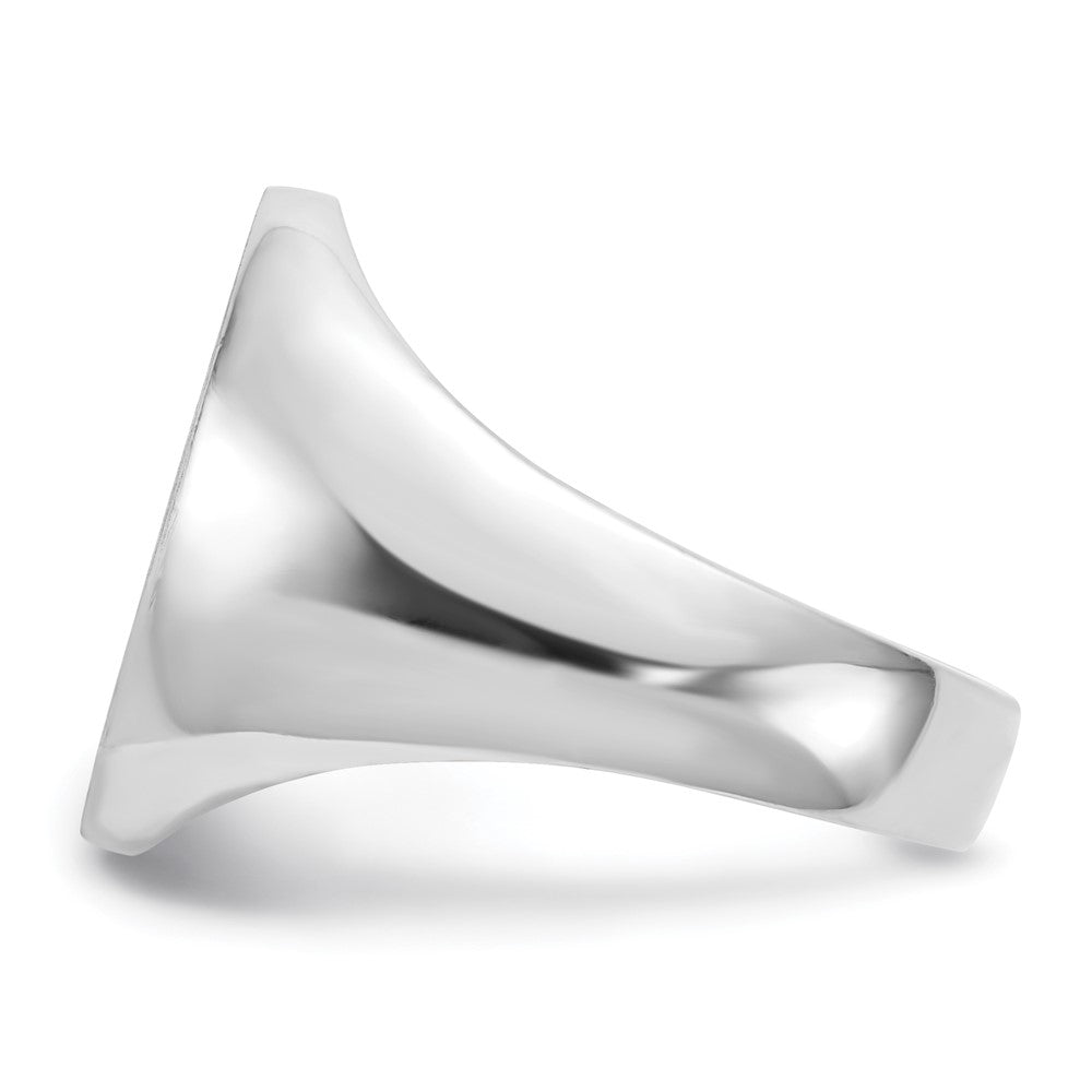 Gold Polished Circle Open Back Signet Ring — 14k White Gold
