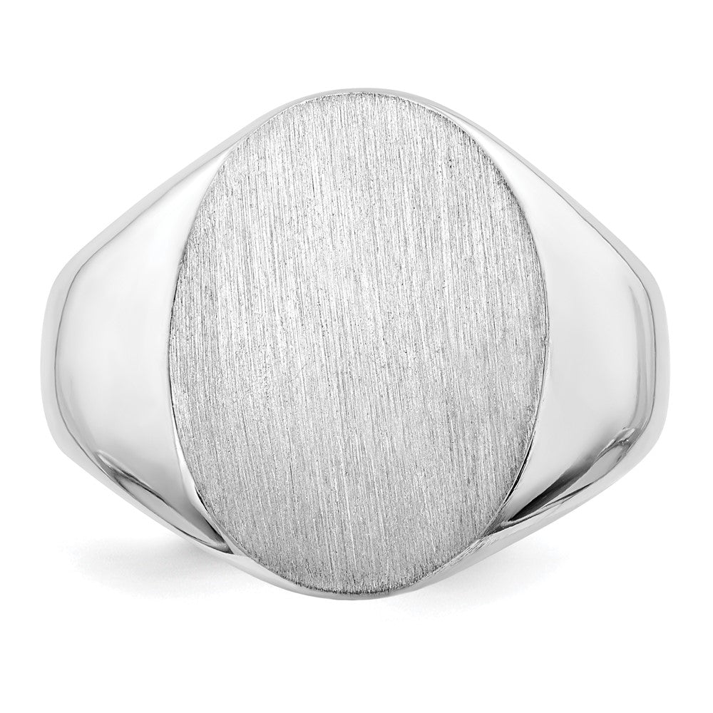 Gold Polished Circle Open Back Signet Ring — 10k White Gold