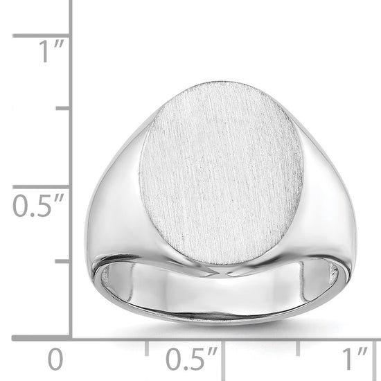 Gold Polished Circle Open Back Signet Ring — 14k White Gold