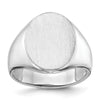 Gold Polished Circle Open Back Signet Ring — 10k White Gold