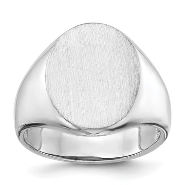 Gold Polished Circle Open Back Signet Ring — 10k White Gold