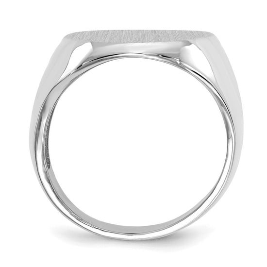 Gold Polished Circle Open Back Signet Ring — 14k White Gold