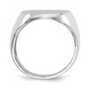 Gold Polished Circle Open Back Signet Ring — 14k White Gold