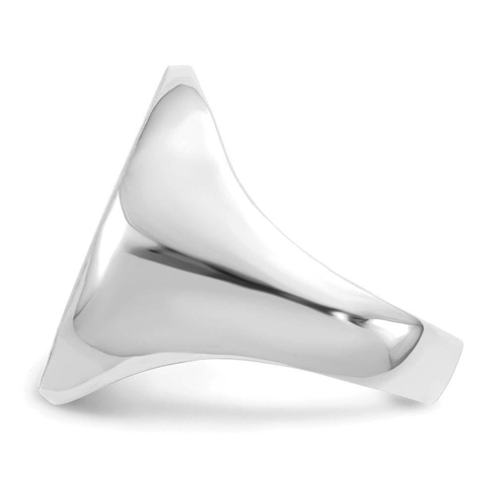 Gold Polished Circle Open Back Signet Ring — 10k White Gold