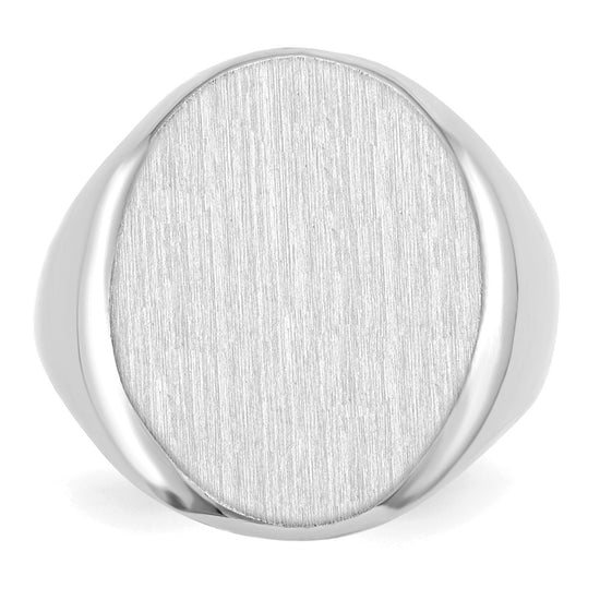 Gold Polished Circle Open Back Signet Ring — 10k White Gold
