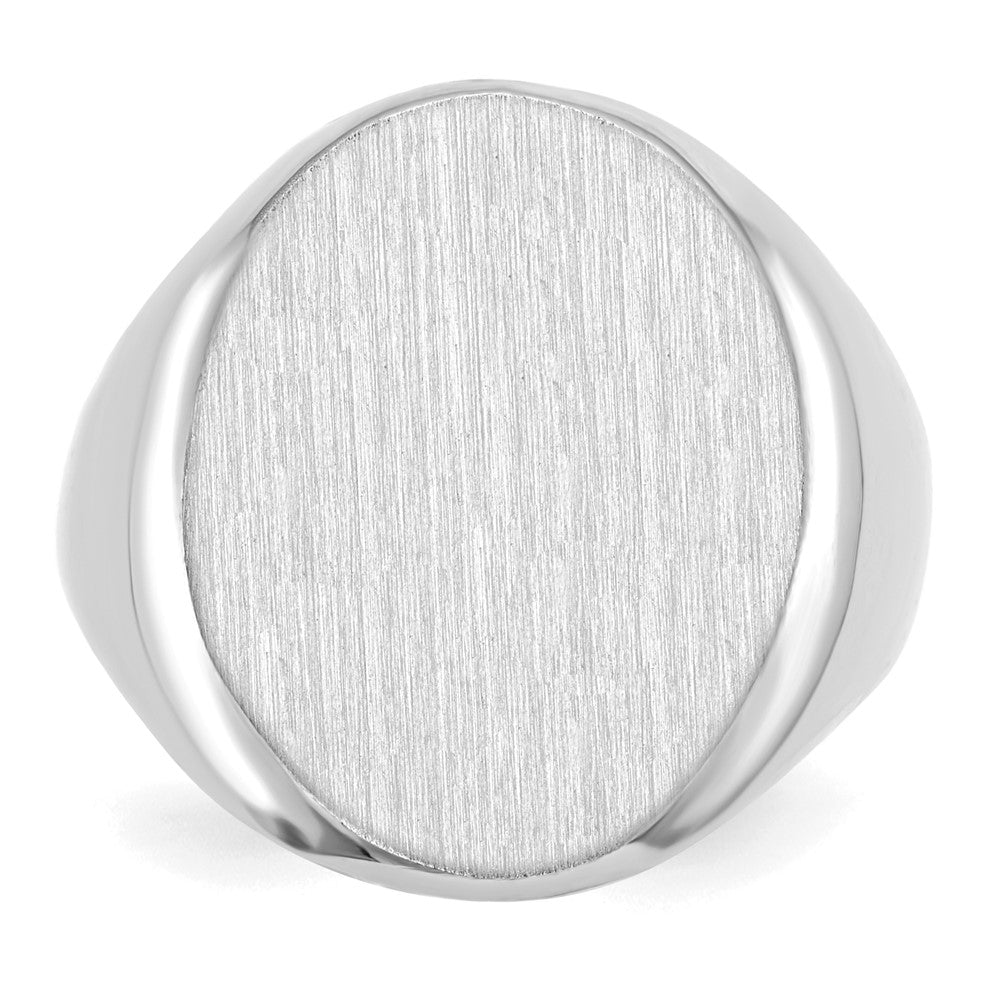 Gold Polished Circle Open Back Signet Ring — 10k White Gold