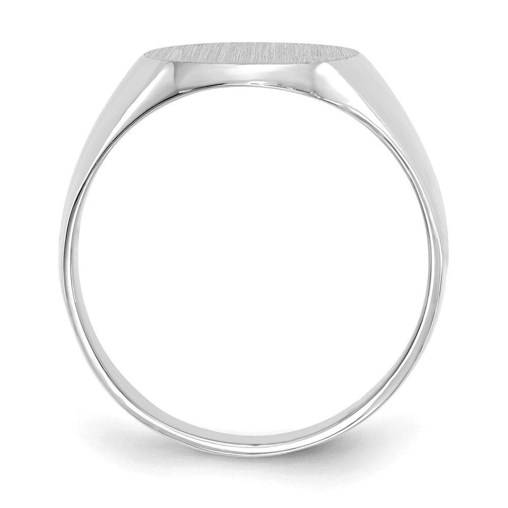 Gold Polished Circle Closed Back Signet Ring — 13x11 mm