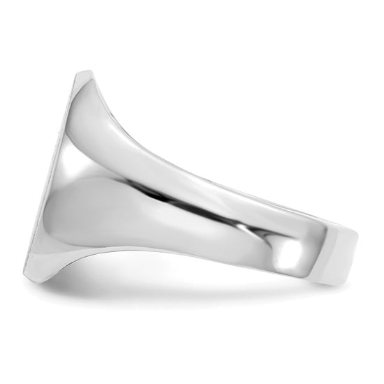 Gold Polished Circle Closed Back Signet Ring — 13x11 mm