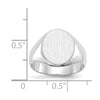Gold Polished Circle Closed Back Signet Ring — 13x11 mm