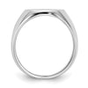Gold Polished Circle Closed Back Signet Ring — 14x13.5 mm