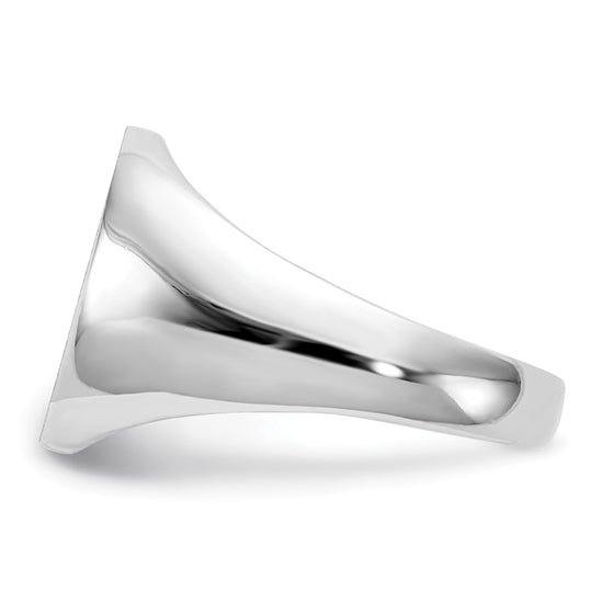 Gold Polished Circle Closed Back Signet Ring — 14x13.5 mm