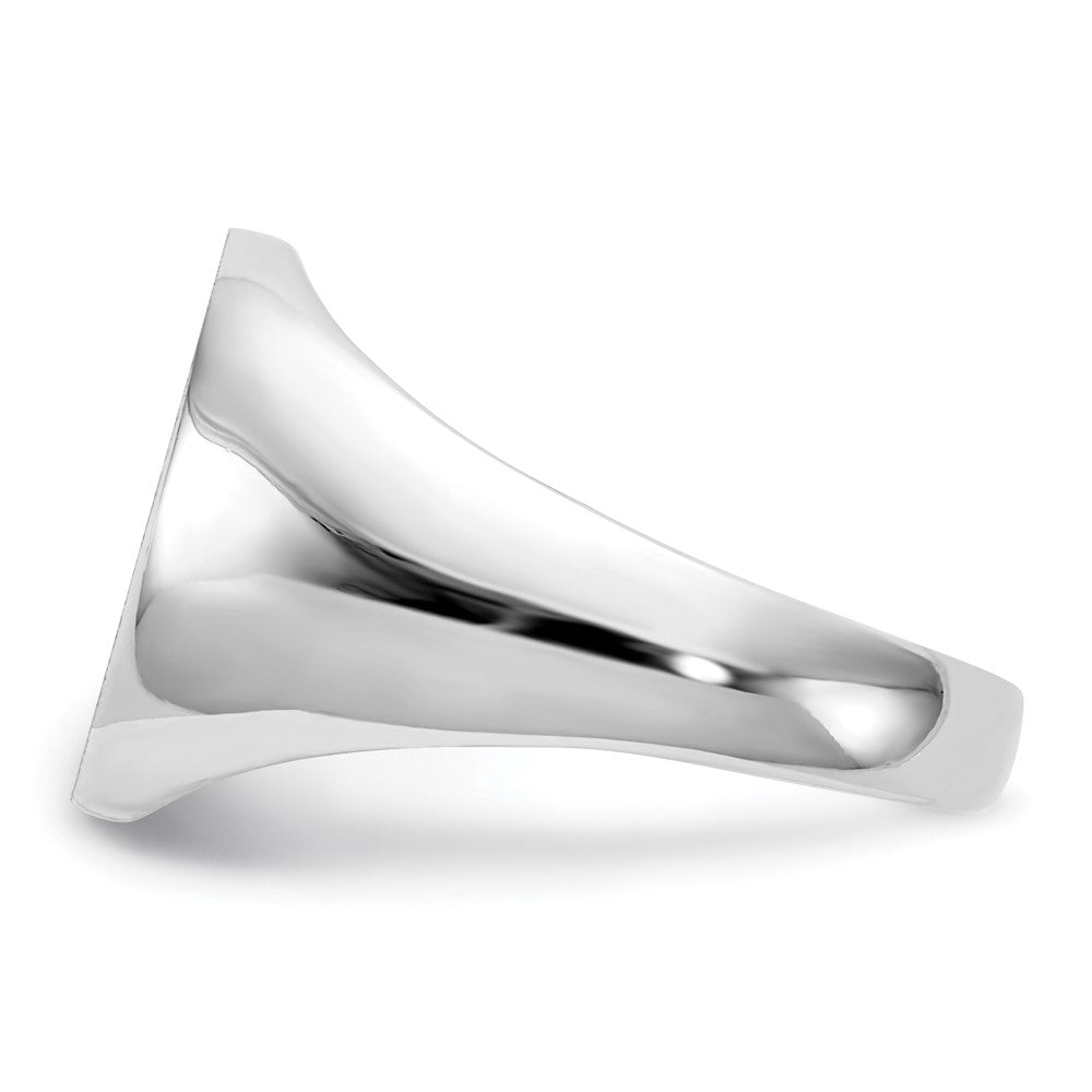Gold Polished Circle Closed Back Signet Ring — 14x13.5 mm
