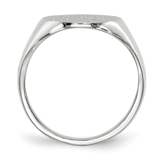 Gold Polished Circle Closed Back Signet Ring — 18.5x15 mm