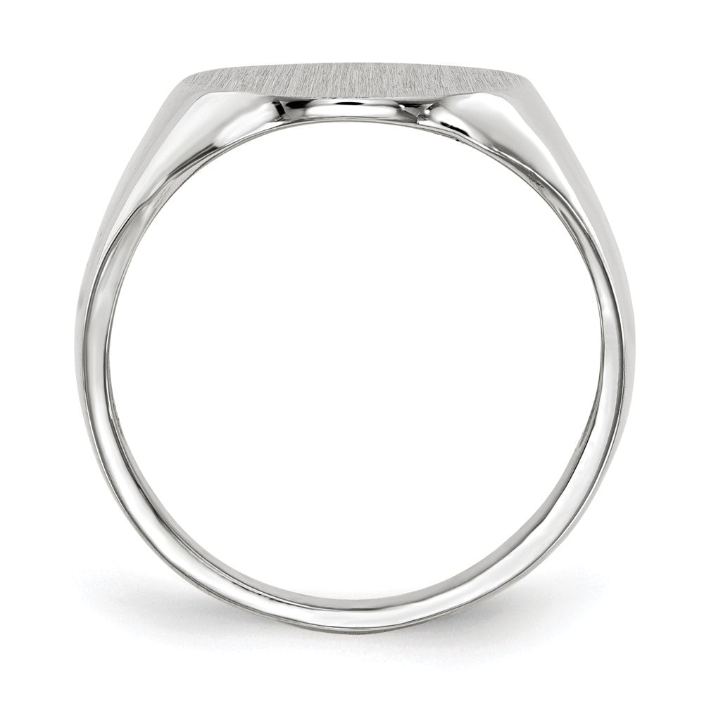 Gold Polished Circle Closed Back Signet Ring — 18.5x15 mm