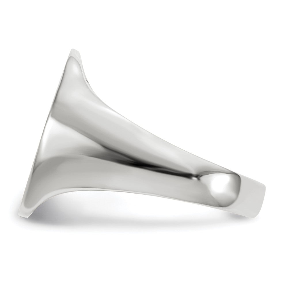 Gold Polished Circle Closed Back Signet Ring — 18.5x15 mm