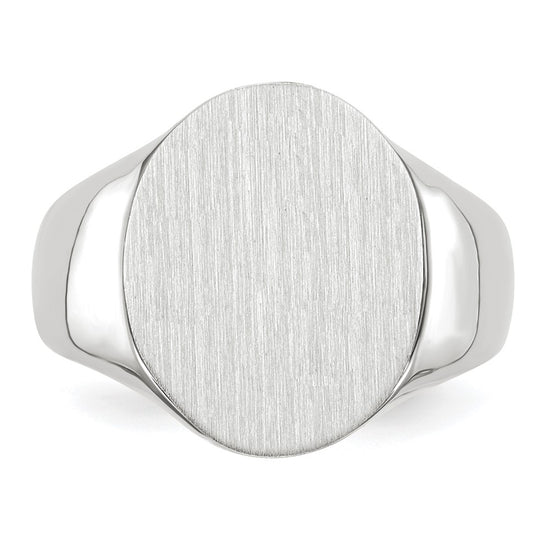 Gold Polished Circle Closed Back Signet Ring — 18.5x15 mm