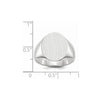 Gold Polished Circle Closed Back Signet Ring — 18.5x15 mm