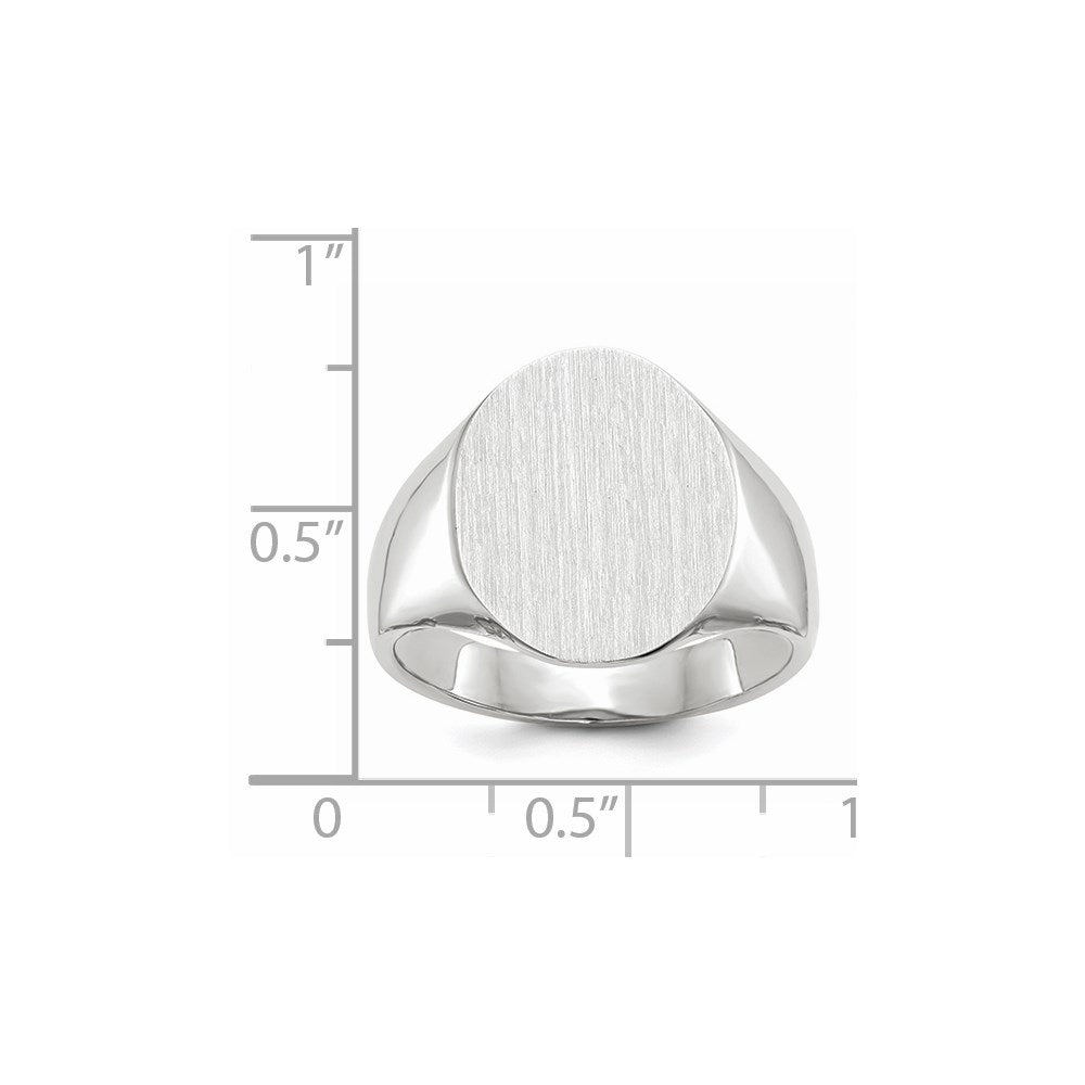 Gold Polished Circle Closed Back Signet Ring — 18.5x15 mm