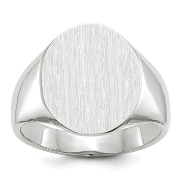 Gold Polished Circle Closed Back Signet Ring — 18.5x15 mm