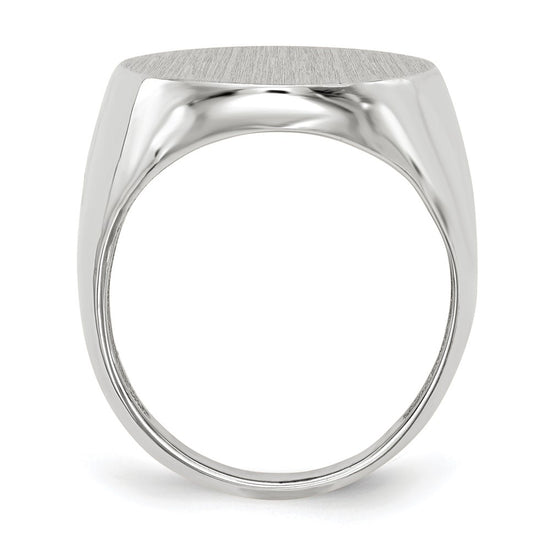 Gold Polished Circle Closed Back Signet Ring — 20.5x17 mm