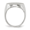 Gold Polished Circle Closed Back Signet Ring — 20.5x17 mm