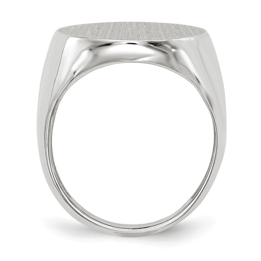 Gold Polished Circle Closed Back Signet Ring — 20.5x17 mm