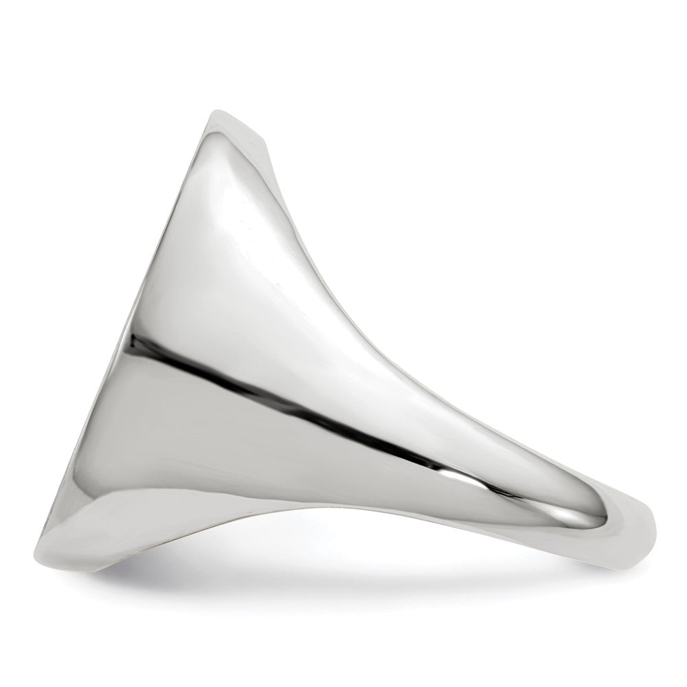 Gold Polished Circle Closed Back Signet Ring — 20.5x17 mm