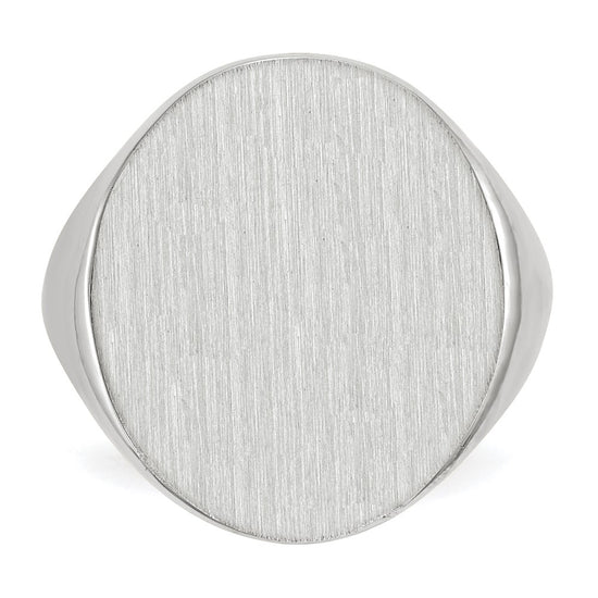 Gold Polished Circle Closed Back Signet Ring — 20.5x17 mm
