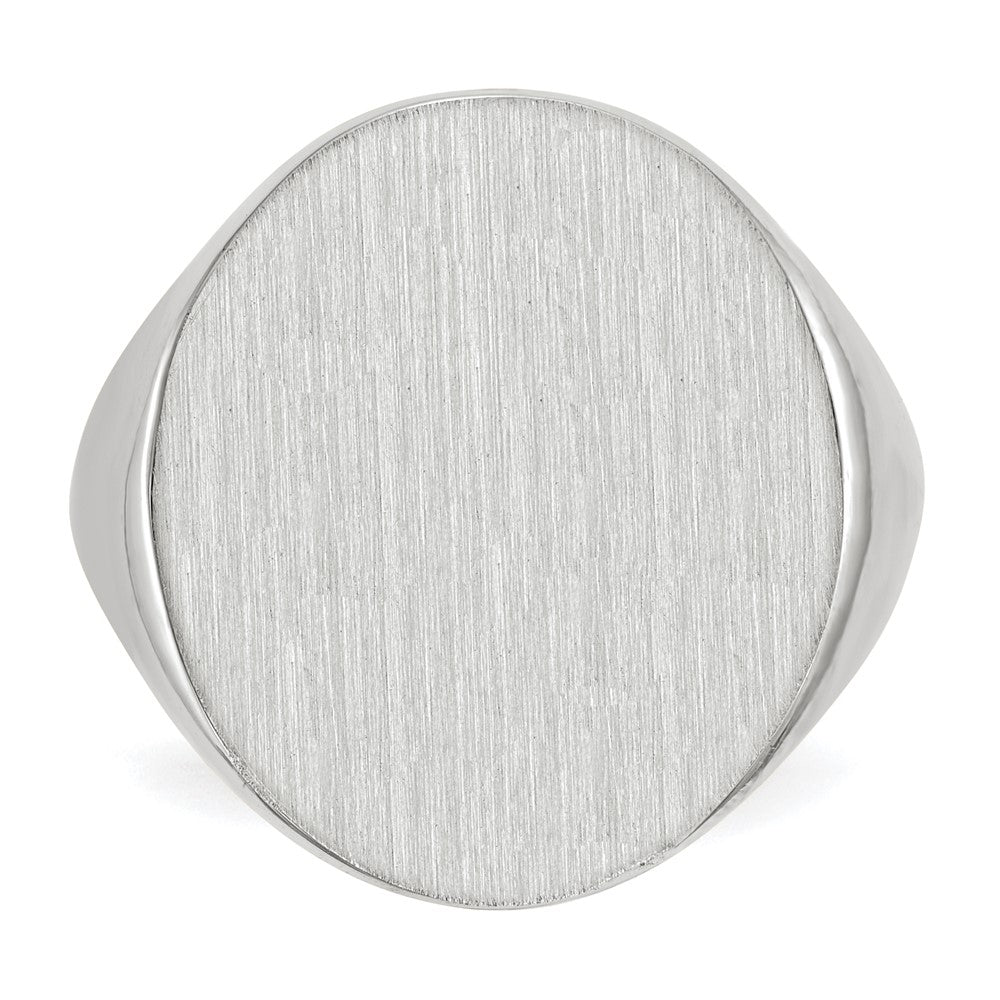 Gold Polished Circle Closed Back Signet Ring — 20.5x17 mm