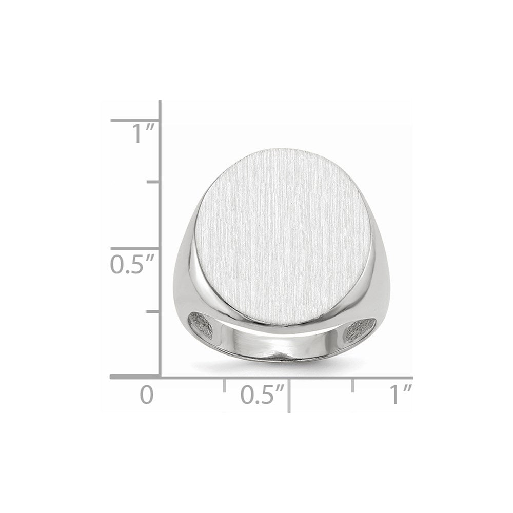 Gold Polished Circle Closed Back Signet Ring — 20.5x17 mm