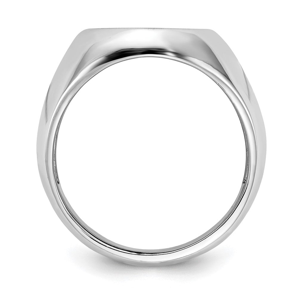 Gold Polished Circle Open Back Signet Ring — 14k White Gold