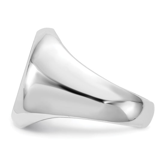 Gold Polished Circle Open Back Signet Ring — 14k White Gold