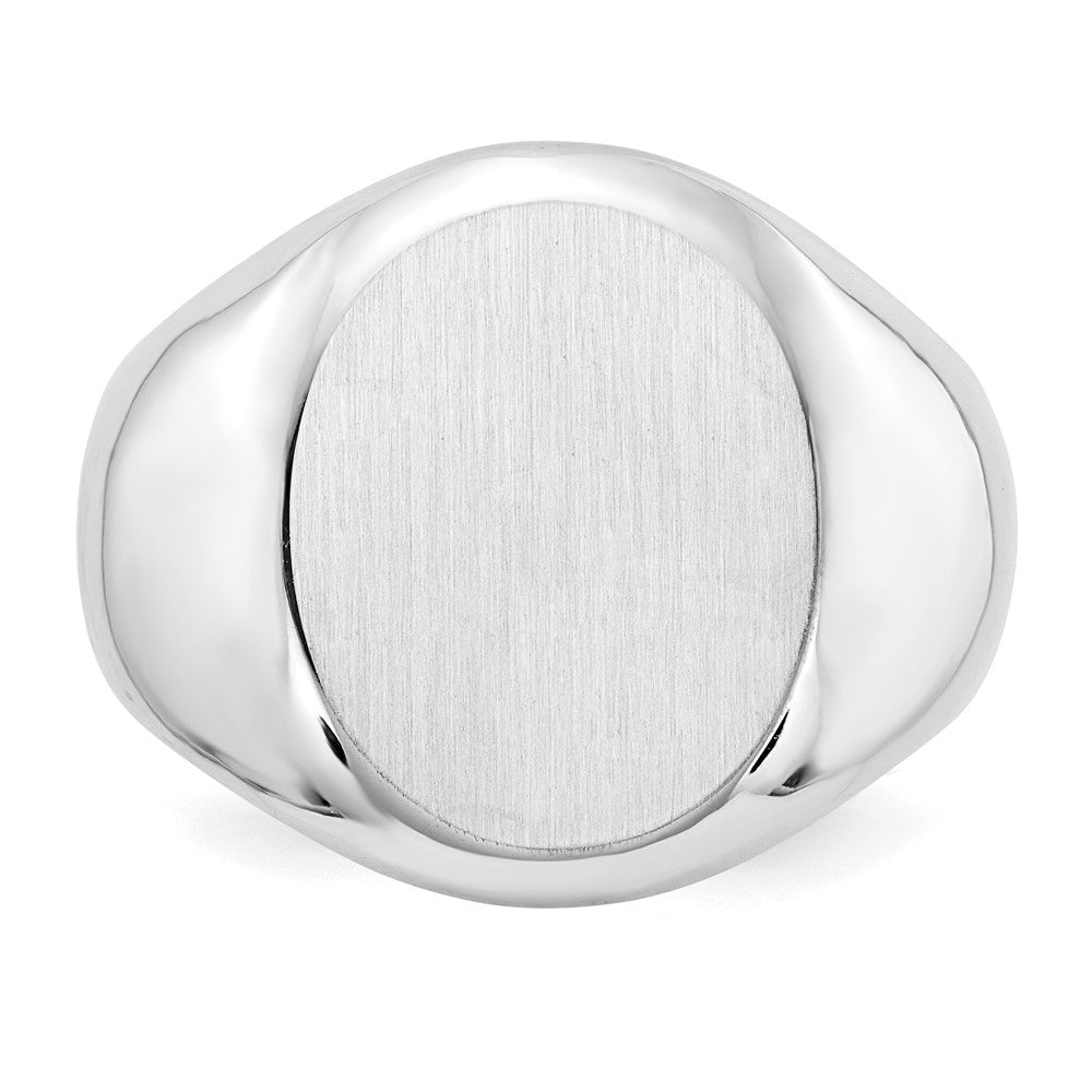 Gold Polished Circle Open Back Signet Ring — 14k White Gold