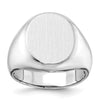 Gold Polished Circle Open Back Signet Ring — 14k White Gold