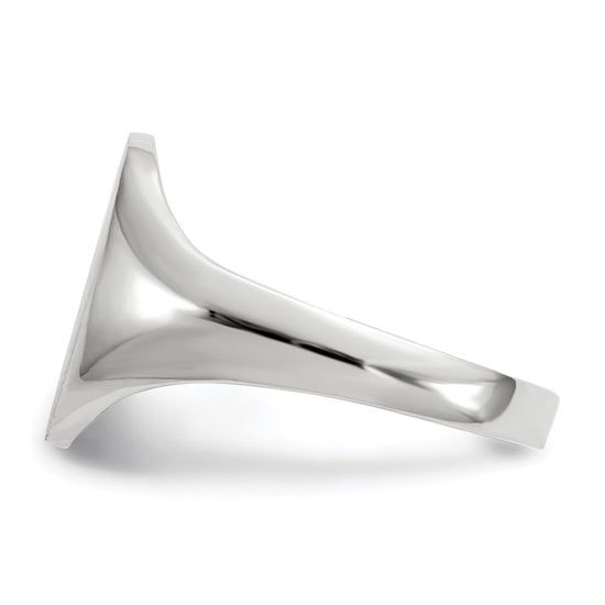 Gold Polished Tall Oval Open Back Signet Ring