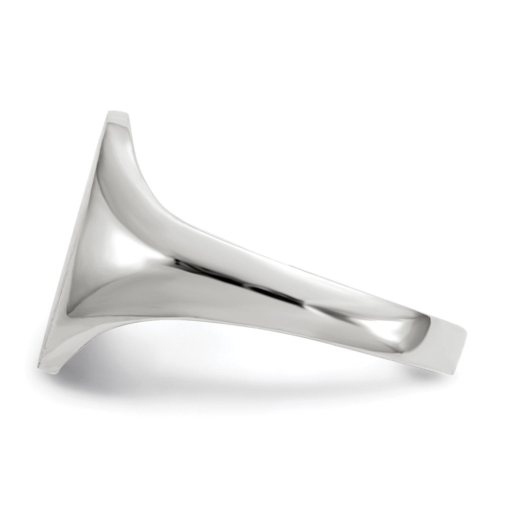 Gold Polished Tall Oval Open Back Signet Ring