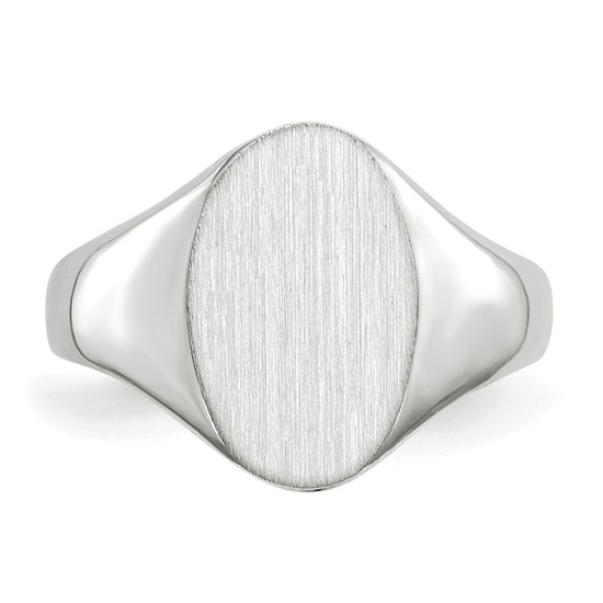 Gold Polished Tall Oval Open Back Signet Ring