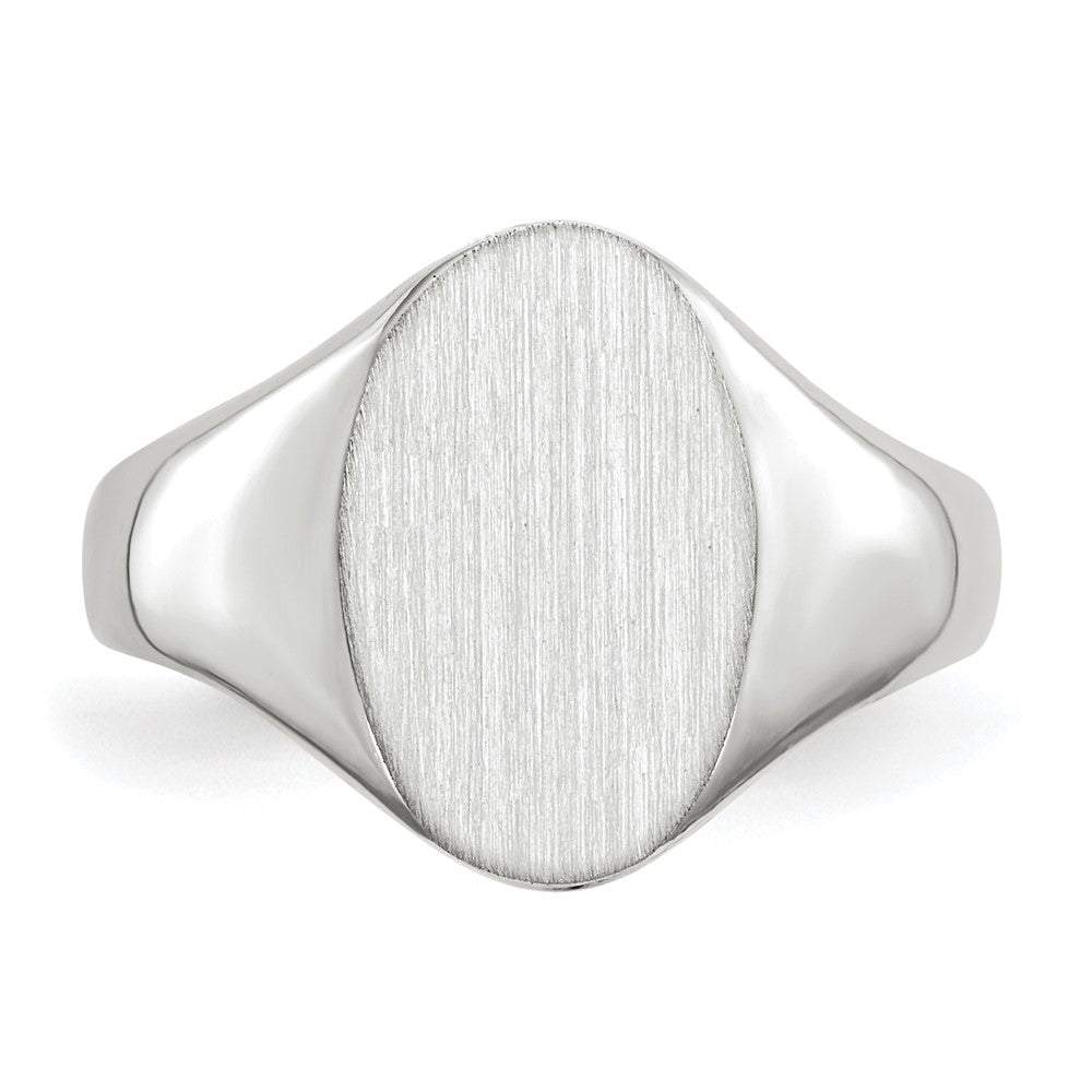Gold Polished Tall Oval Open Back Signet Ring